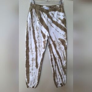 Good American Womens Oversized Olive/White Tie-dye Joggers Size 1 (S)